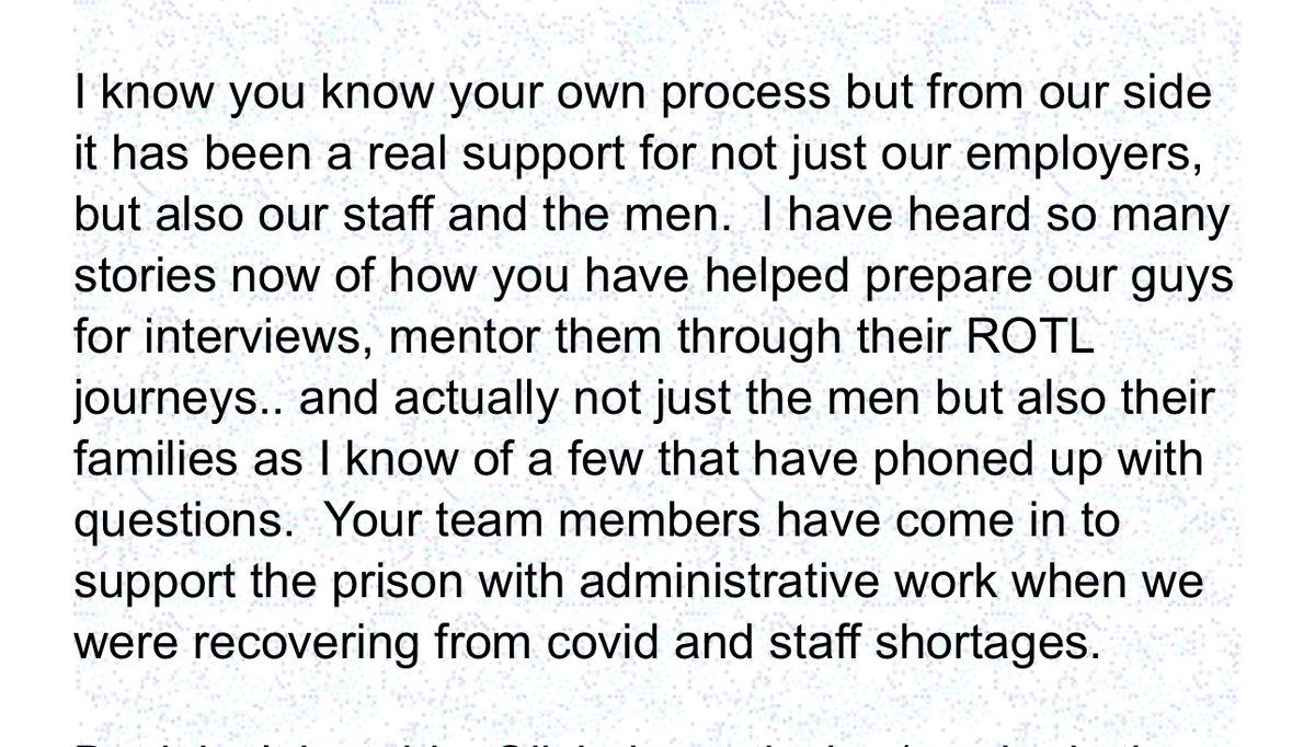 Tempus_novo's tweet image. Extract from a lovely email we received from a prison Governor @HMPGrendSpring #unique #experts #bizmodel #support #Sustainability