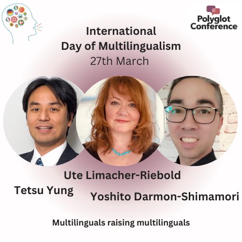 polyglot_confer's tweet photo. Celebrating #MultilingualDay  on 27 March in our Live Environment. Tetsu, Ute &amp; Yoshito will speak at 19:00 in Mars School 1! You can still get a ticket for the Live Environment too, if you don’t have one already: https://t.co/6zSget37ik

#MultilingualIsNormal
#AllLanguagesCount https://t.co/Yct2vQh3nj