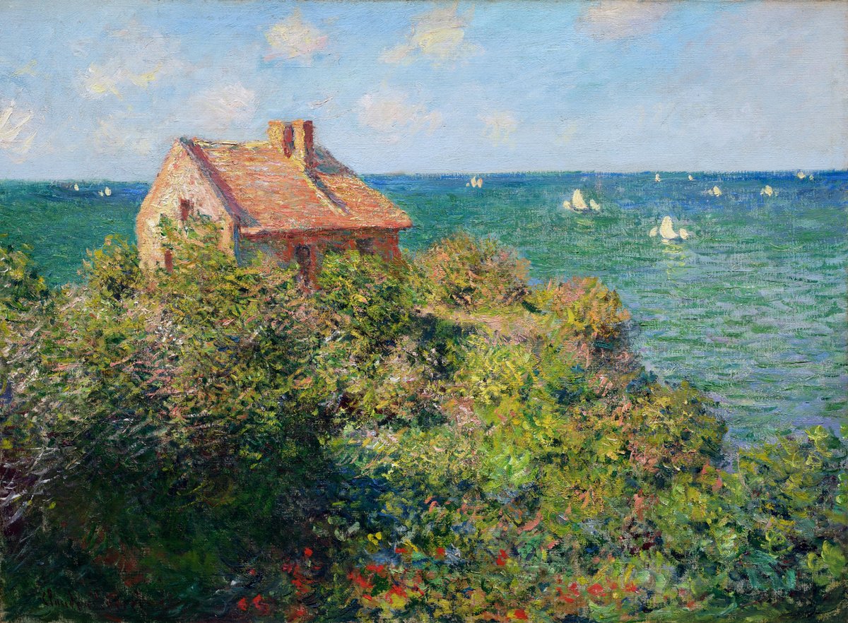 Fisherman's Cottage at Varengeville, 1882 #impressionism #claudemonet wikiart.org/en/claude-mone…