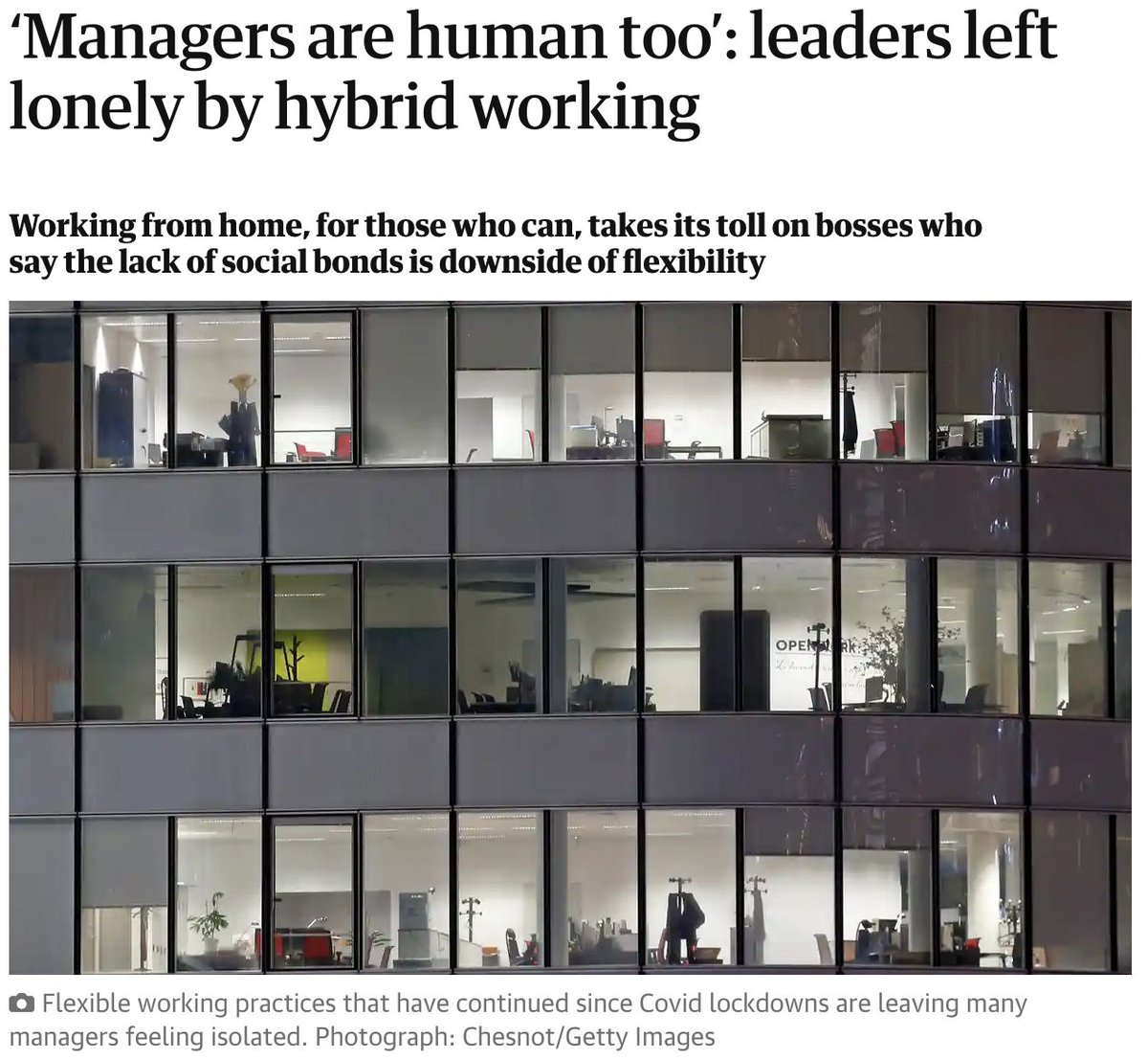 Every time I see a headline like this I can't help but think "dude, it is literally your job to fix this"

#RemoteWork #FutureOfWork #Leadership