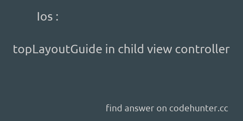 korohub's tweet image. Ios: topLayoutGuide in child view controller - #ios - #uiviewcontroller - #ios7 - #autolayout - #uipageviewcontroller - Answer link : codehunter.cc/a/ios/toplayou…