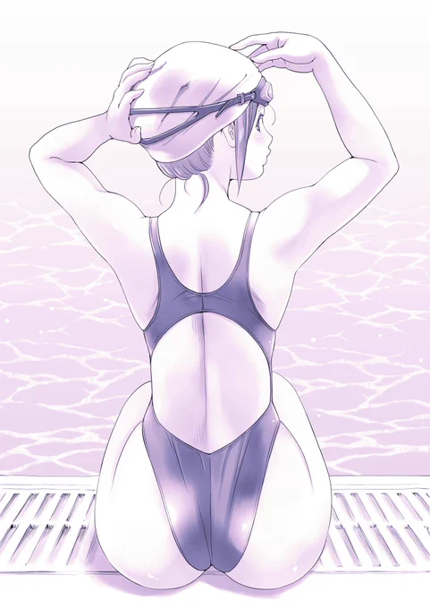 練習絵#競泳水着女子 