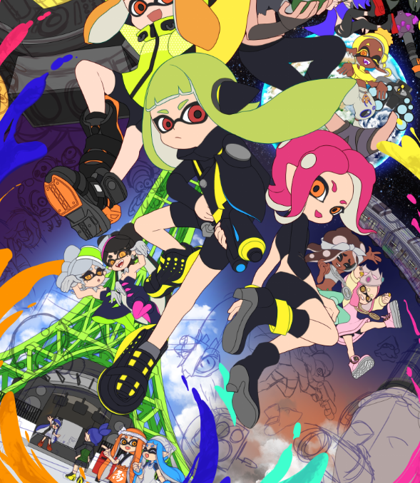 シオカラーズ(スプラトゥーン) ,インクリング ,イカガール(スプラトゥーン) ,シオカラーズ ,8号 ,ヒメ(ストリートファイター) 「Picking up this wip again, it's got too 」|🅶🅸🅶🅸🛠🐇SAKURACON AA2133のイラスト