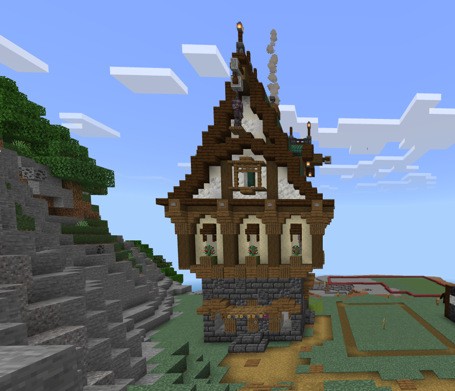 CaffeinatedOwl7's tweet photo. I just finished building this shop for @Thebeardedhunt1 and myself at the @Dynasty_SMP1  Shopping District.  We are selling armor and once 1.20 arrives we are doing custom armor and aiming to get all the trims.  #Minecraft #minecraftbuilds #minecraftsever #dynastysmp https://t.co/3xMBMZGoGE