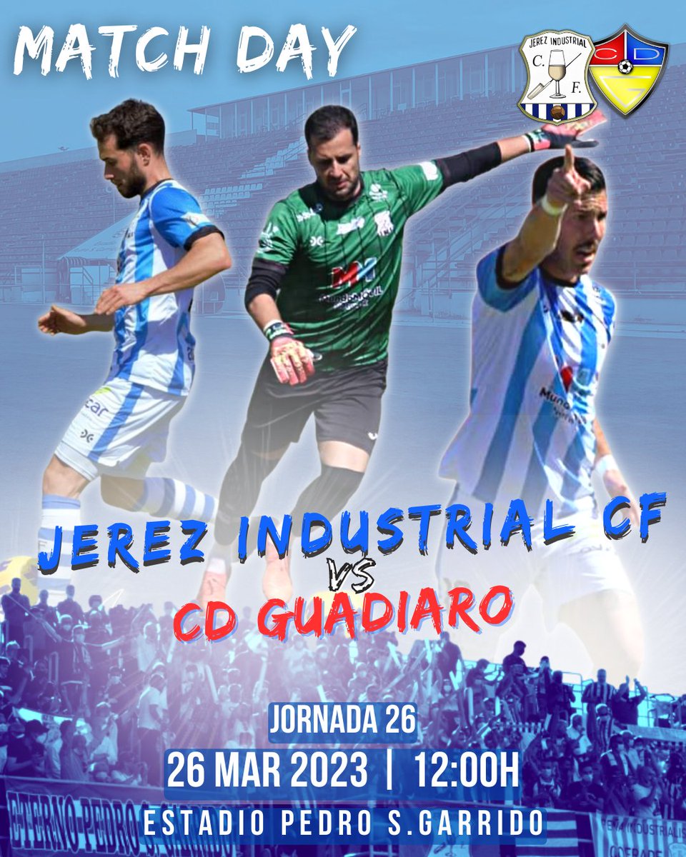 JerezInd_CF's tweet photo. ¡Buenos dias Industrialistas! 💙🤍

¡HOY JUEGA EL JEREZ INDUSTRIAL!

☑️| JORNADA 26
🗓️| Domingo 26 de Marzo
🕓| 12:00 h.
🏟️| Estadio Pedro S.Garrido
🆚| @CD_Guadiaro

#jerezindustrialguadiaro

#JICF #Temp2223 #Jornada26 https://t.co/41uoClI16B