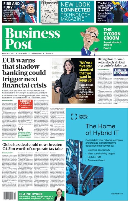 Our front page today. Pick up a copy in stores or subscribe at businesspost.ie ...