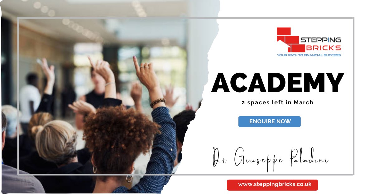 GiusPaladini's tweet photo. Given the amazing experience, time commitment and passion that I put into the Stepping Bricks Academy, I only have 2 spaces left for this month for our 12 month property mentoring programme. If you are serious about taking this life changing step, send me a DM https://t.co/C3s9bHxYmX
