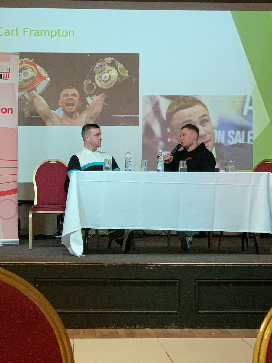 paddystart360's tweet photo. At the Ulster boxing high performance conference listening to Carl Frampton #alwayslearning https://t.co/7DxIiUYTid