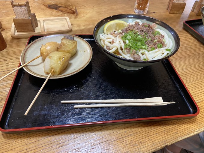 橋割り失敗したけど、締めうどん最高!!(つるや) 