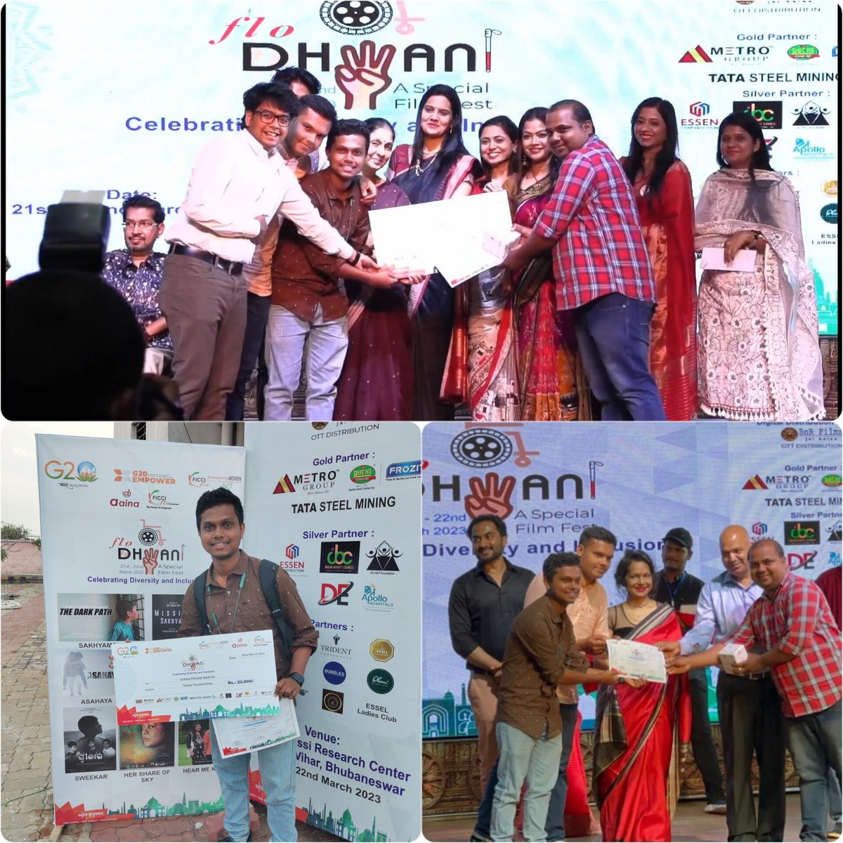 MoGanjam's tweet photo. Many Congratulations 💐
The Dark Path Team
Proud of Ganjam

Winners team from chatrapur Ganjam. They are received Award 20k cash prize from dhwani short film festival at Kelucharan Mahapatra Odishi research Center Bhubaneswar.

#dhwani #dhwanifilmfest #dhwanifilm
 #moganjam https://t.co/pKpeCk1uYJ