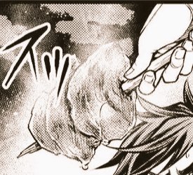 ᅠ
ᅠ

          ข้ารู้ดี  ว่าเด็กน้อยวัยเช่นนั้นมิอาจย่อยเนื้อได้  ,  ทว่ามันอร่อย    

ᅠ
ᅠᅠ
ᅠ

          –   หากข้า . .  ผสมมันกับนม . . ? 
ᅠ
ᅠ