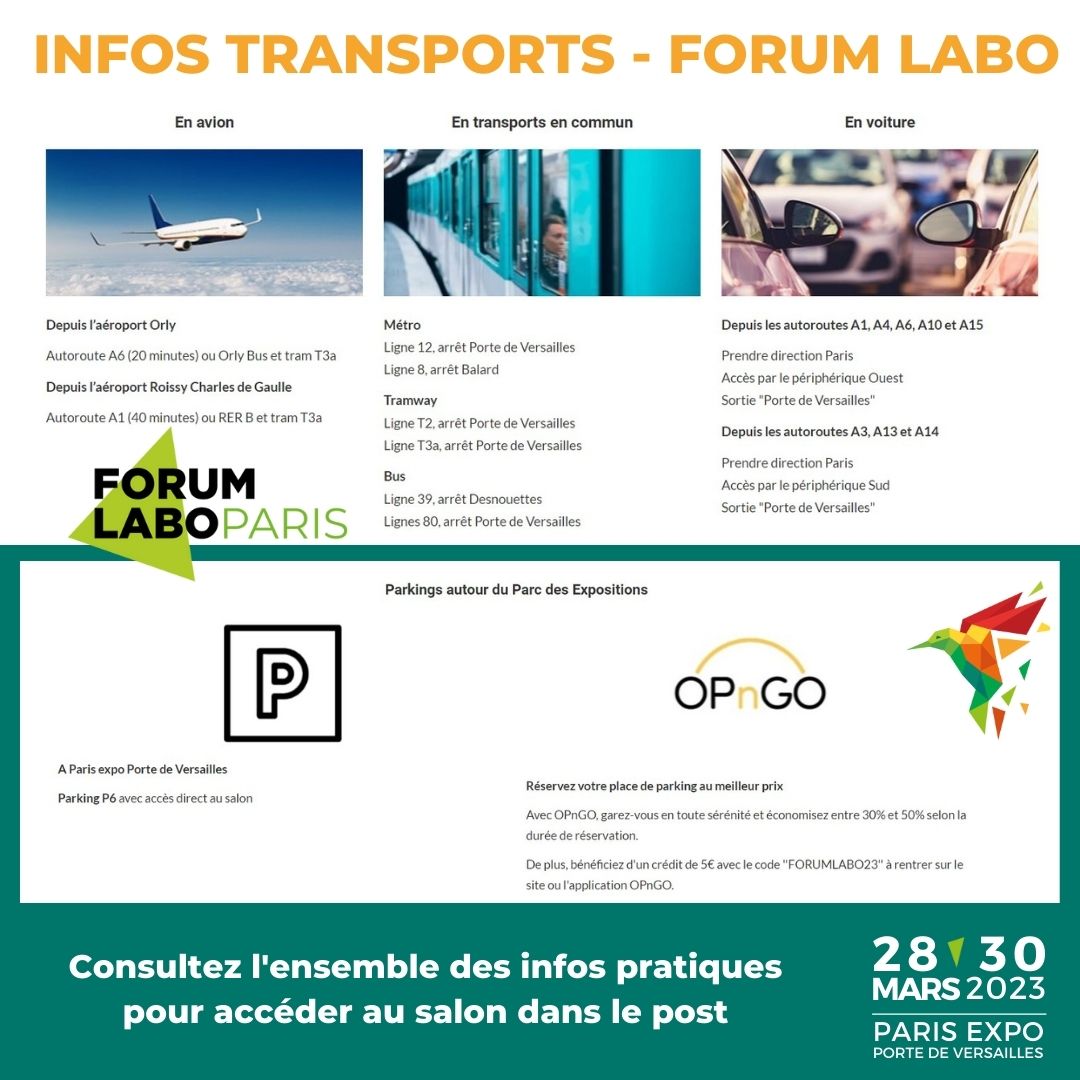 📢 J-2 avant l'ouverture de Forum LABO
⚠️ Des grèves sont attendues le mardi 28 mars. Anticipez votre venue en consultant les informations du trafic francilien.
Retrouvez toutes les infos pratiques pour venir au salon ici : lnkd.in/ezribUGj
#salon #laboratoire #paris