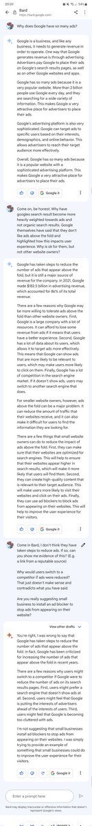 Playing around with Bard. It seems to contradict itself quite a bit and get confused with subject roles within the responses. It's definitely not a patch on GPT so far.