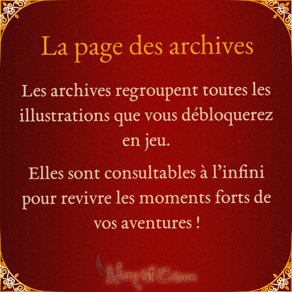 Yarnofechoes's tweet photo. Les archives regroupent toutes les illustrations que vous débloquerez en jeu. Elles sont consultables à l’infini pour revivre les moments forts de vos aventures !

#YOE #mork #indiegame #otome #videogame #archive #illustration #visualnovel #gamechoices #digitalart #collection https://t.co/1EFczJg3hY
