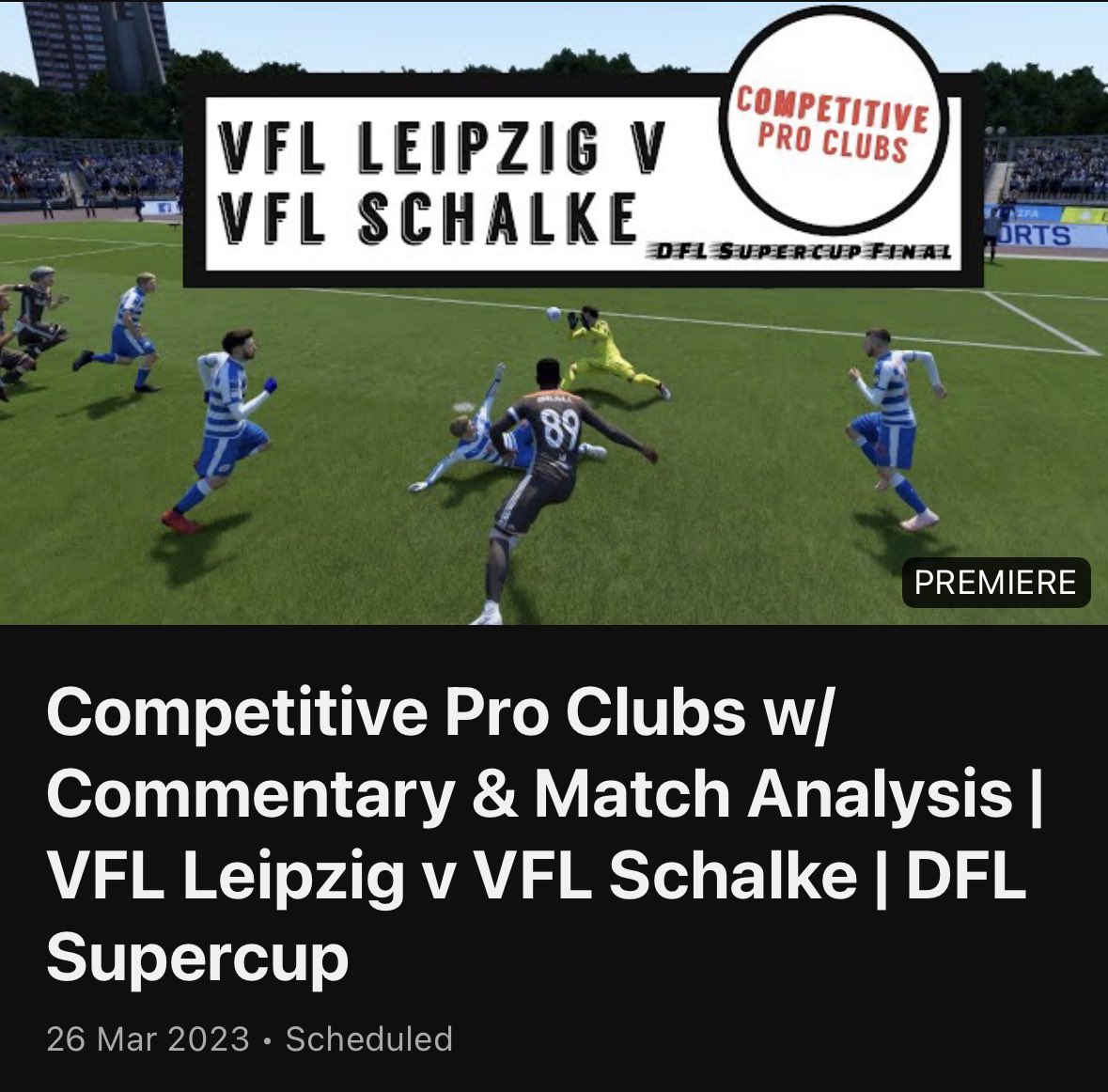 Good morning Pro Clubbers ☕️ 🥐 

Our second commentary video has been scheduled for 16:00 this afternoon so make sure you are subscribed with notifications on 🔔 

If there are any teams you think we should do a video on next then drop them in the comments below 👇🏻