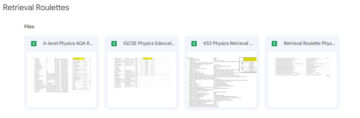 Hookean1's tweet photo. These AQA A-Level, IGCSE and KS3 retrieval roulettes from @benwford are a marked step up from the ones I have. Thank you! 🙂
https://t.co/Sw4YintxDo https://t.co/o9hnK7bsZO