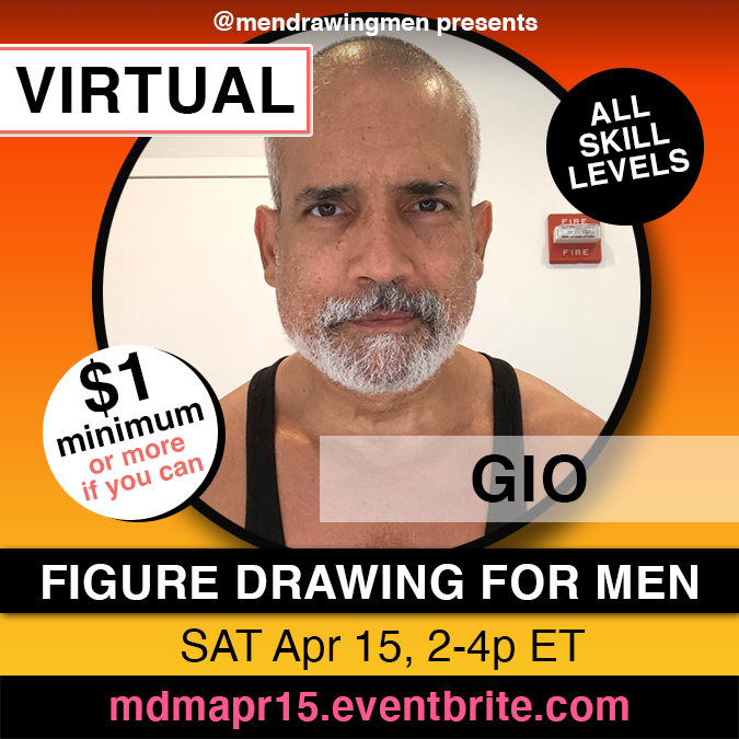MenDrawingMen's tweet photo. Virtual artistic drawing session with GIO

https://t.co/kinAL57Qy3

https://t.co/rVUcyiQzxf

SAT Apr 15, 2-4p ET(NYC)
Our Eventbrite has a time zone chart

#malemodel #malenude #figuredrawing #lifedrawing https://t.co/sm8MVAhOxS