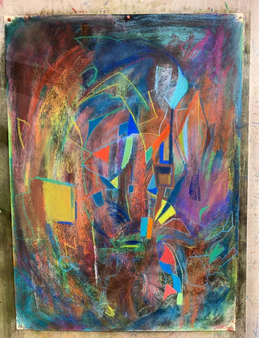 #抽象画  #art  #パステル 