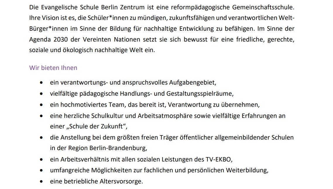 Noelte030's tweet photo. Wir suchen für die ESBZ (Ev. Schule Berlin Zentrum) ab 01.08.23 eine*n neue stellvertretende*n Schulleiter*in.
🚀 Zukunftsfähige, innovative Lernformate
👧🏼 Förderung von Eigenverantwortung
👨🏼‍🏫 Teamorientierung in einem sehr offenen Kollegium
🙏🏼 gerne RT #twlz
https://t.co/kHx8Cql3yb