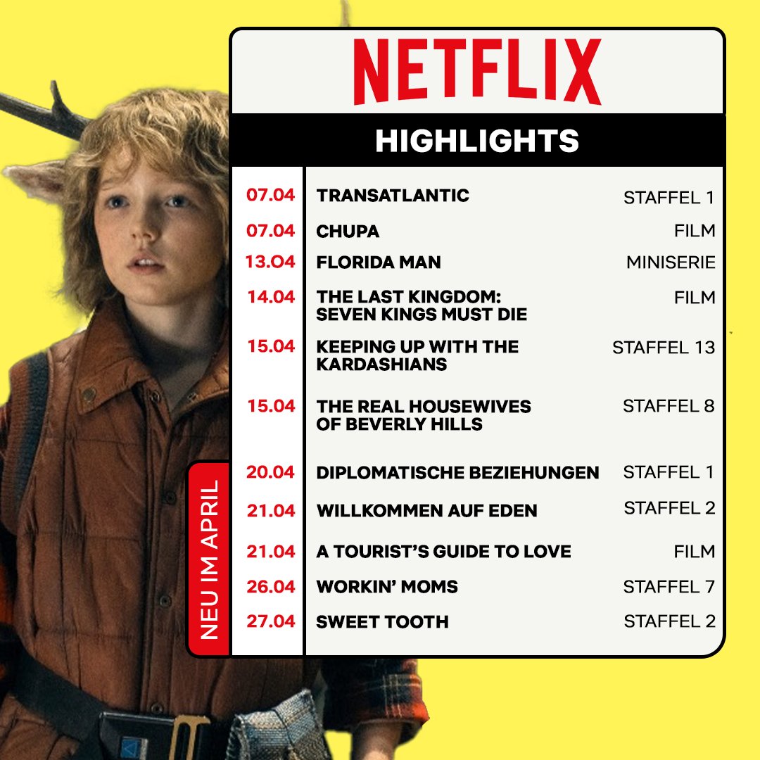NetflixDE's tweet image. Der Frühling kommt, hybride Hirschkinder springen wieder durch die Wälder 🌷