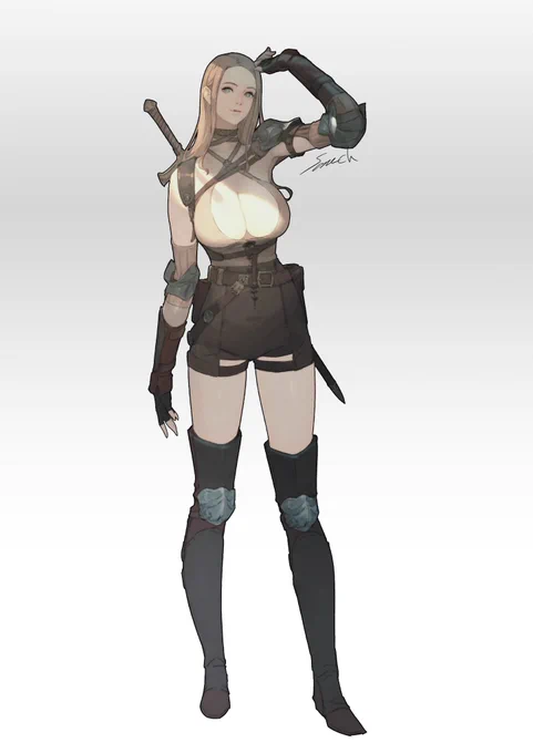 剣士(ちょっと手直ししたやつと加筆して立ち絵にしたやつ) 