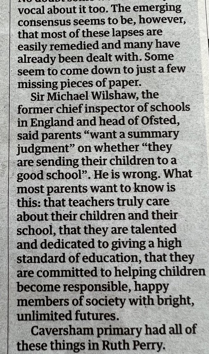 HodgeGill's tweet image. This parent comment in @guardian made me cry - Wilshaw &apos;is wrong&apos; - schools are complex organisations &amp;amp; can&apos;t be reduced to one word for those too lazy to understand the importance of &apos;helping children become responsible, happy members of society&apos; #OfstedReform #RuthPerry