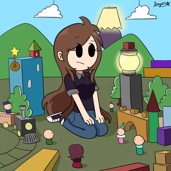 Jenny encounters a small section of the Toy Dimension. That section features a small block town filled with little people. 