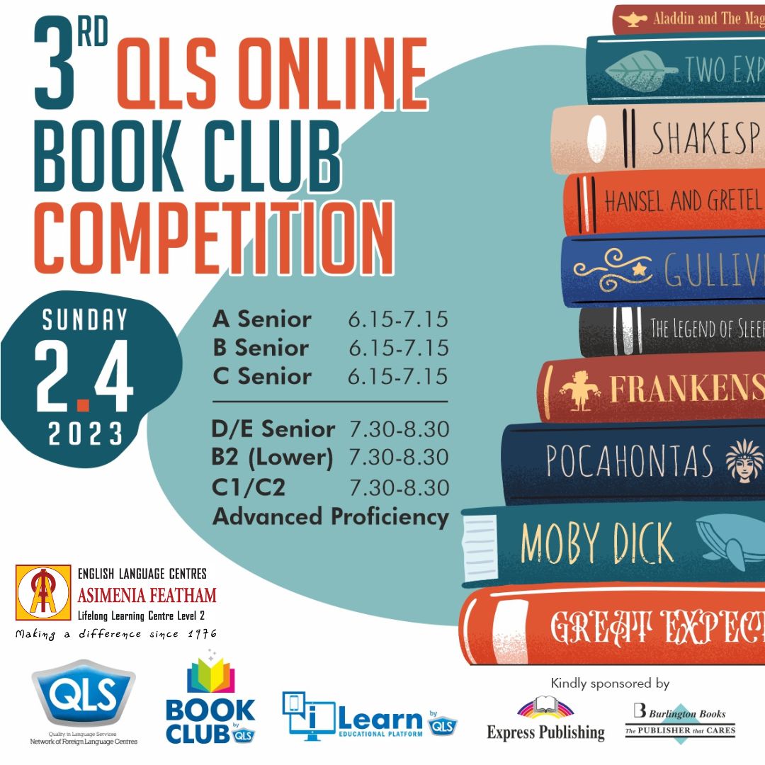 FeathamSchools's tweet photo. 📚The #QLSBookClub Competition returns on 2/4 to celebrate #ChildrensBookDay! 
6️⃣ parallel sessions
8️⃣ linguistic levels 
1️⃣8️⃣ books in total!
Big thanks to our sponsors @ExpressElt &amp; #BurlingtonBooks!
#elt #efl #esl #tefl #edutwitter #QLS #BookClub #education #bookworms #Featham https://t.co/n3AAdwBvuI