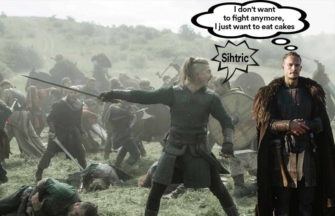 Sofandeseries's tweet photo. @TheLastKingdom When Sihtric wants to retire at the wrong time / Quand Sihtric veut prendre sa retraite au mauvais moment 😅 #thelastkingdom #sihtric #arnasfedaravicius #uhtred #alexanderdreymon #sofandeseries 😂 https://t.co/E3F85PldjF