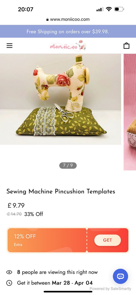 A promoted ad on Facebook yesterday. 
It's a pattern that Jane made. 
It's Free on our website. 
They are using our photos. 
Please don't pay for it. 
Their website has no social links for contact, please be careful.