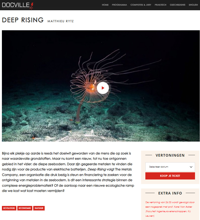 KarelVA's tweet image. Op het programma van #docville vanavond een docu over seabed mining - een boeiend thema in het licht van de nood aan kritieke materialen voor de energietransitie! Mét kritische nabespreking van ondergetekende 😉