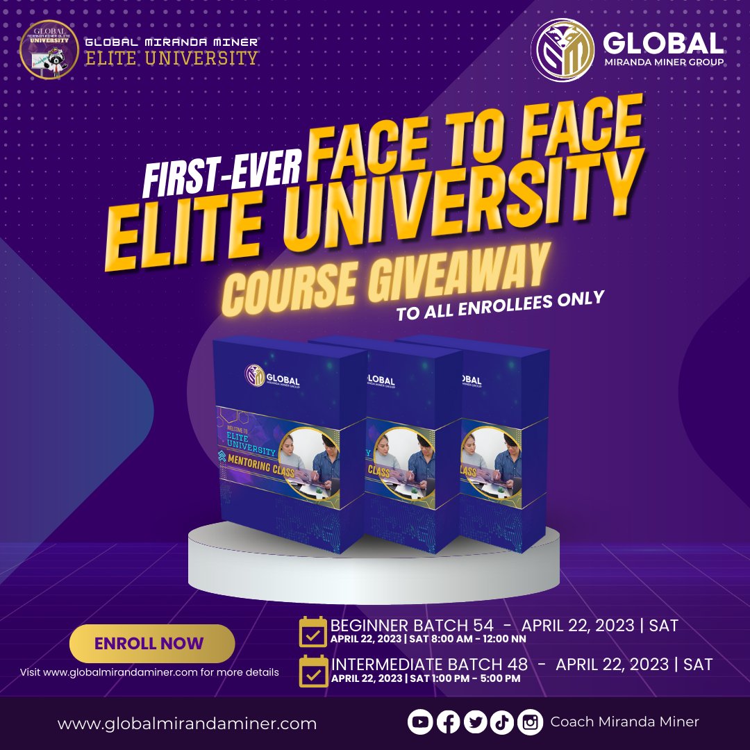 gmmg_official's tweet photo. ☕ Want to start your learning on crypto?

⏰ Time to decide this weekend as you can enroll sa ating April bootcamp. Pwedeng Online Bootcamp, Hybrid Bootcamp or Face-toFace Bootcamp. Day 1 bootcamp on March 31 or April 01.

#GMMG #EliteUniversity #Bootcamp #MirandaMinerSystem https://t.co/682PVXDOHR