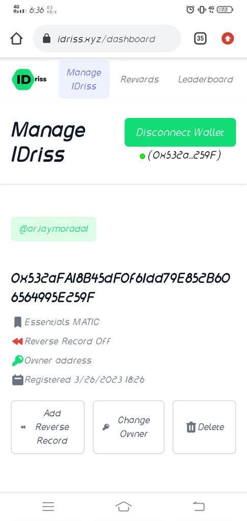 ArjayMorada1's tweet photo. @IDriss_xyz Hey, I am verifying my Twitter name with @IDriss_xyz! #IDriss Verification-ID: 122402 https://t.co/aDV5o0Ap6o