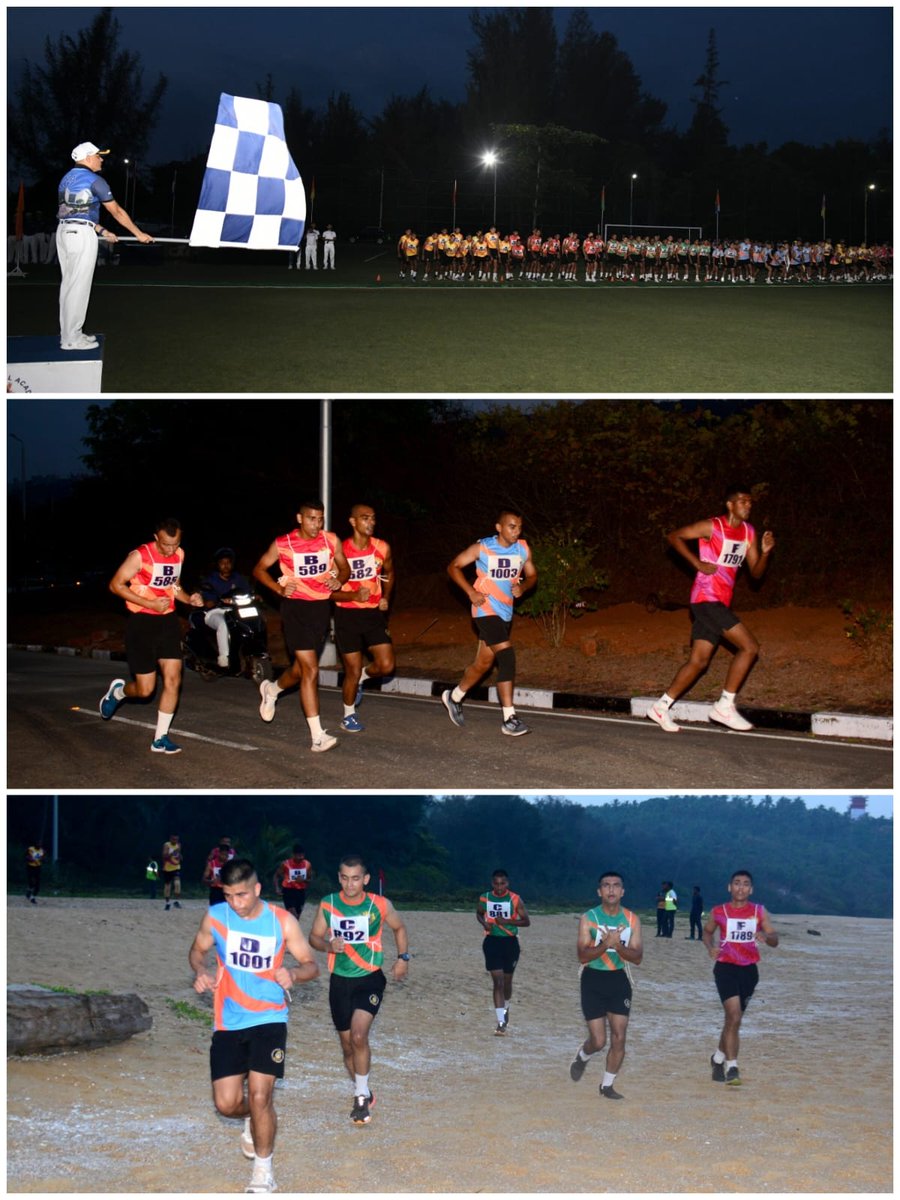 IN_NavalAcademy's tweet photo. #ShapingFutureNavalLeadership
Inter-Squadron Novices Cross-Country Championship held at #INA on 26 Mar. #RunningforGlory Enthusiastic participation in prestigious event by 123 officer trainees incl. 11 women cadets. Enhancing fitness & mental stamina (1/2) @IN_HQSNC @indiannavy https://t.co/pW4WAyvwJg