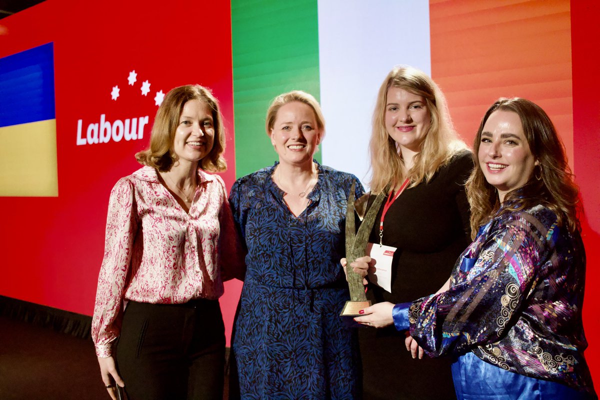 labour's tweet image. Representatives from Ukrainian Civil Society Forum &amp;amp; Ukrainian Action in Ireland were presented with the Labour Party Thirst For Justice award last night. 

A brilliant cause and organisations that we are honoured to have participate at #LP23 

#AnIrelandThatWorksForAll