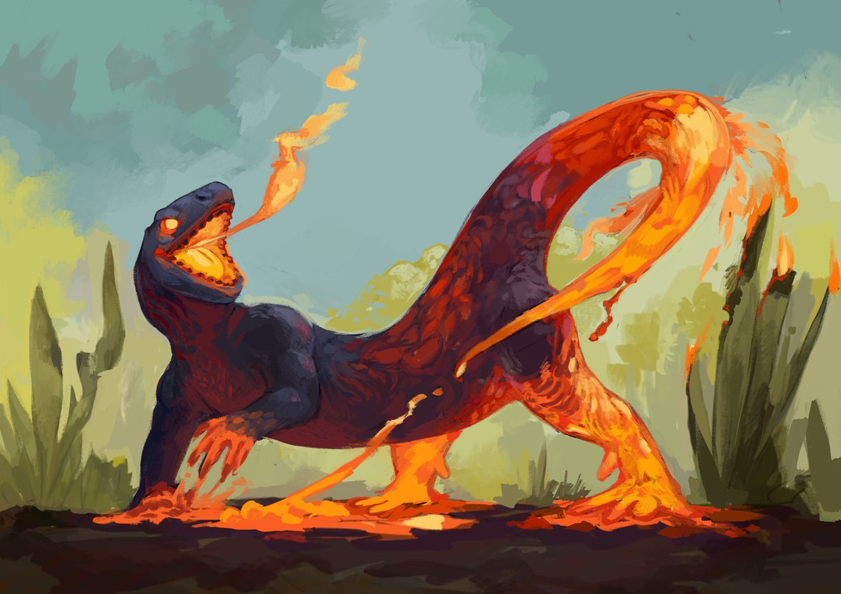 RT @Babanasaur: Fire lizard! A piece from a while ago

Tried to get that edible texture vibe here https://t.co/auRjpjKVjK