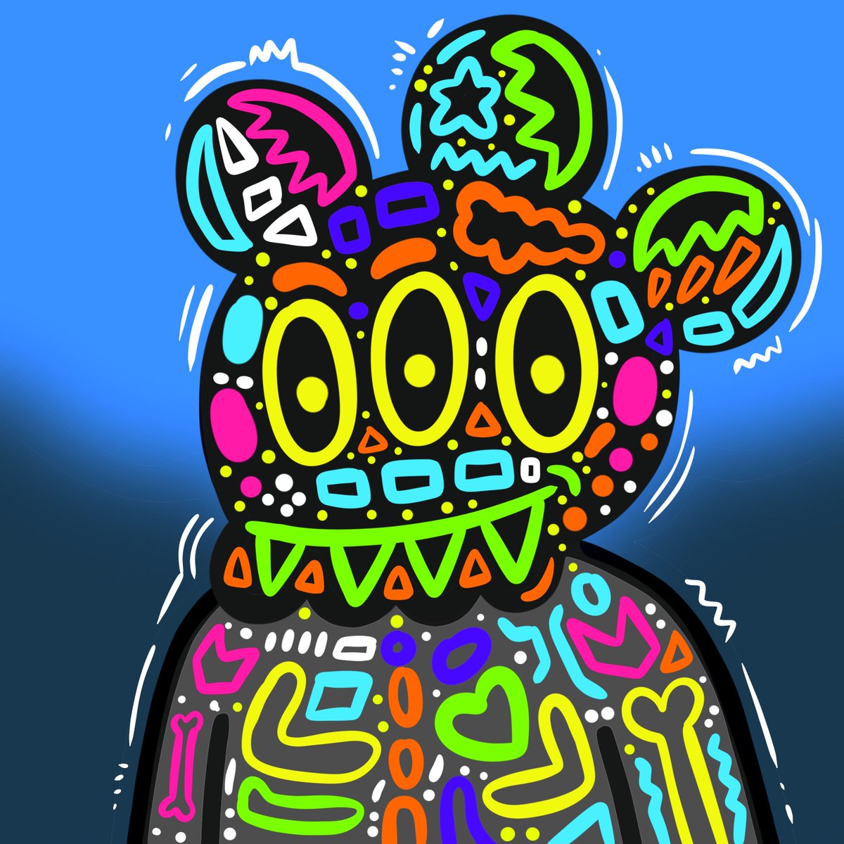 bujangNFT's tweet image. My entry for #BuildAMorie .
@CryptoMories .
Bastract doodle style.