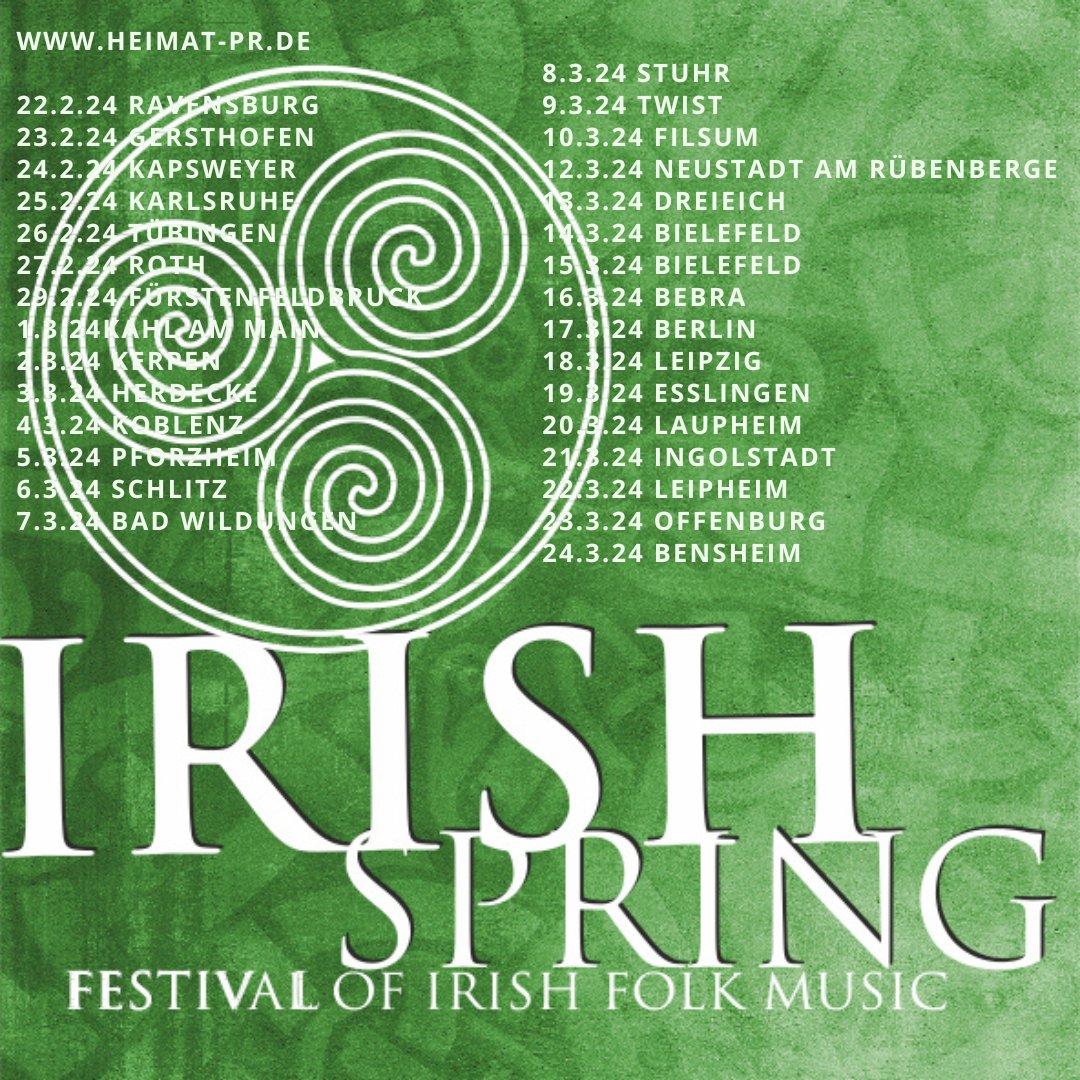 DaniWilde77's tweet photo. Das besondere Irish Folk Frühlingsfestival ist in vollem Gange und zum Großteil ausverkauft - seit über 20 Jahren eine Institution. Wir sind stolz und freuen uns, dass die meisten Daten für 2024 schon wieder feststehen! Seid gespannt! #irishfestival #irishmusic #irishshow https://t.co/z4D00hVMv9