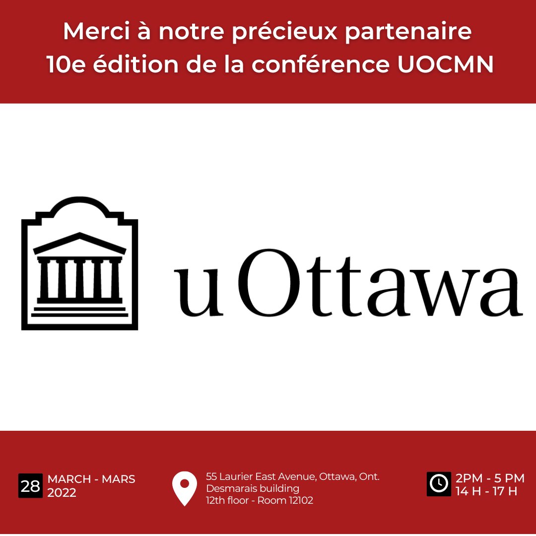 UocmnP's tweet photo. Merci au département des communications de l'@uOttawaArts pour leur accompagnement tout au long de ce projet. / Thank you to the University of Ottawa Communications Department for supporting this project. 
Inscrivez-vous à la conférence ➡https://t.co/IeFEfsnaOW https://t.co/bPGLpzzbz6