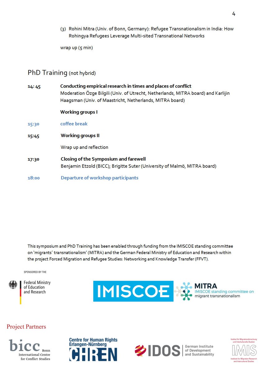 2⃣ exiting days ahead: 2⃣1⃣scholars, incl. 1⃣4⃣ #PhD candidates, working in 9⃣ different countries, will discuss #LivedTransnationalism in times of #violentConflict at @FFVT_Project @imiscoe_mitra @BICC_Bonn symposium. If you can't make it to #Bonn, join us #online via #Zoom👇