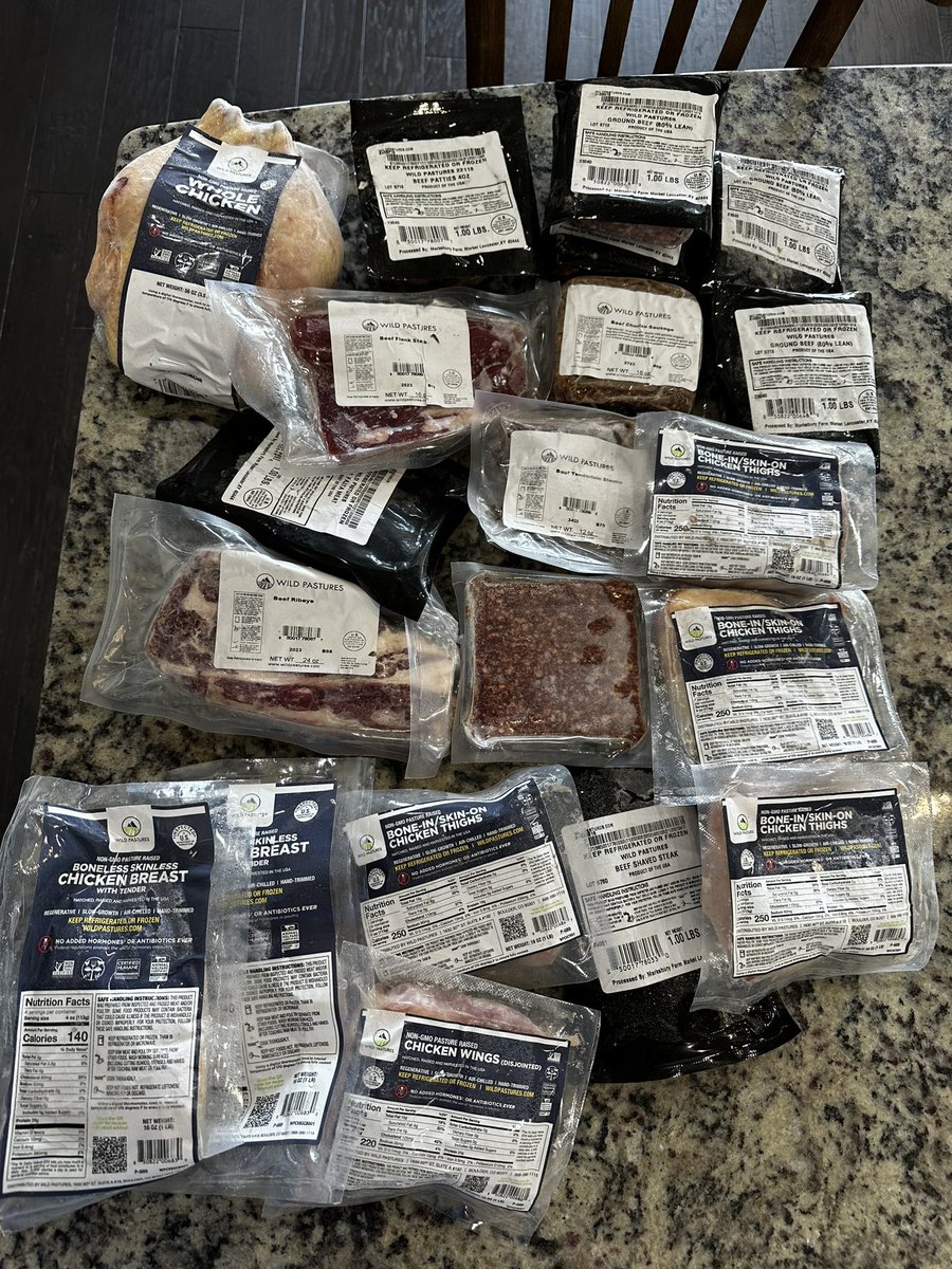 Trying out Wild Pastures meat delivery service.   So far, pretty impressed with what you get for the price!   #meatdelivery #grassfed #regenerativefarming