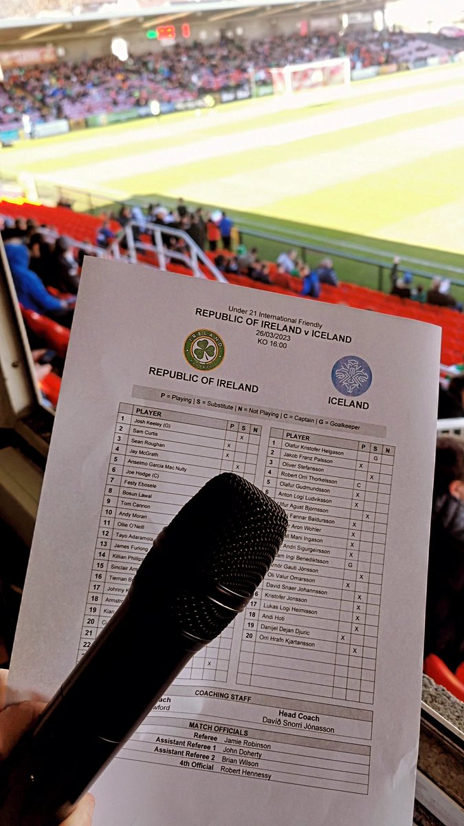 On the mic with @IrelandFootball for Ireland v Iceland U21 on a beautiful afternoon at a sold out Turners Cross