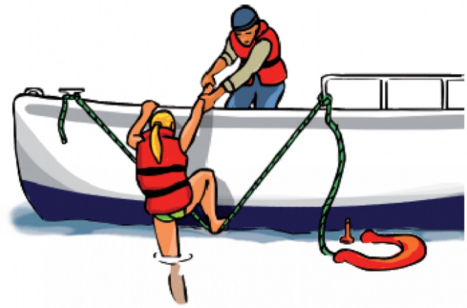 Caída al agua navegando... 
Qué No Hacer:
Saltar al agua en su busca y menos sin chaleco y sin estar sujeto por un cabo. Habrá 1 náufrago más. 
Perder de vista al náufrago. 
Titubear en pedir ayuda. 
Abandonar la búsqueda demasiado pronto.

Qué Hacer: acortar.link/GStKDL