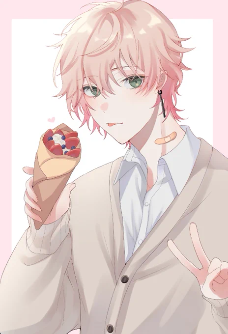 いおさんの線画を塗らせて頂きました…!!!楽しいですクレープ食べたい………… 