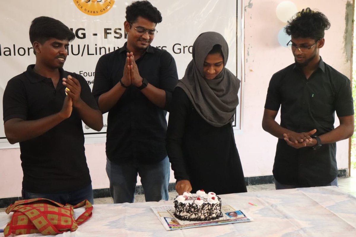 FSFTamilnadu's tweet image. FSFTN congratulates the newly elected coordinators of #CuddaloreGLUG 🎉. From left to right, Vijay, Infantraj, Amira &amp;amp; Gowtham. #Cuddalore #FOSS #FSFTN
