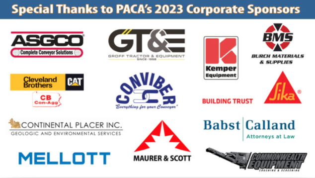 PaAggConAssn's tweet photo. We’d like to take a moment to send our appreciation to our 2023 corporate sponsors. Thank you for your support and generosity! #BuildLocalPA #BuildingandConnectingCommunities https://t.co/A9Kwgkcfyd