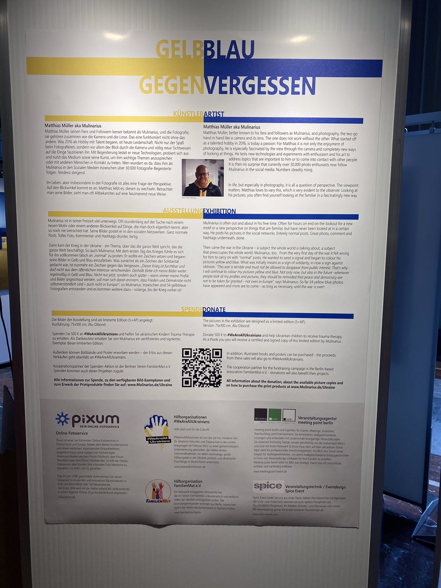 #undergound @Mulinarius #mulinarius Yellow & Blue Against Forgetting #exhibition #redtownhall #berlin #weareallukrainians #westandwithukraine #standwithukraine #fullscalefreedom #slavaukraini #notforget #notforgotten