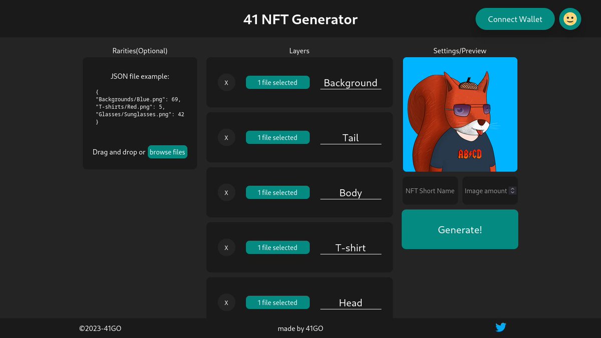 Forty_OneGO's tweet image. GM Algofam! 41 NFT Generator is now live, check it out: generate.fortyonego.com  You can now generate your nft images without needing any coding😎
