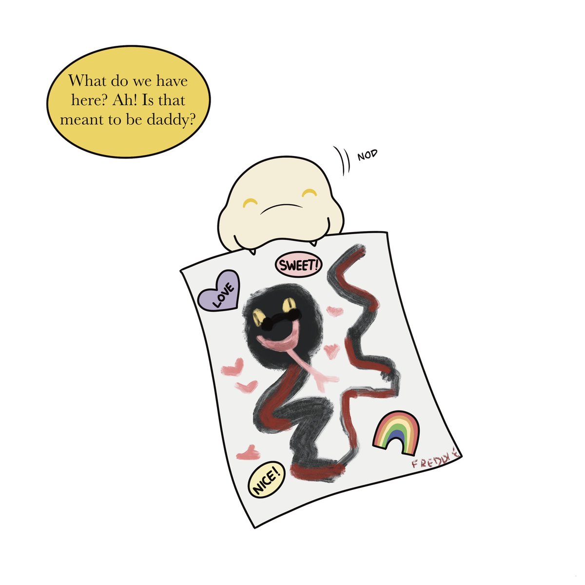 ShitArtHub's tweet photo. I just love it when their kids take the absolute piss out of their snads 😂😂 

#goodomensfanart #snusbands #snabies https://t.co/YOXddmlDKR
