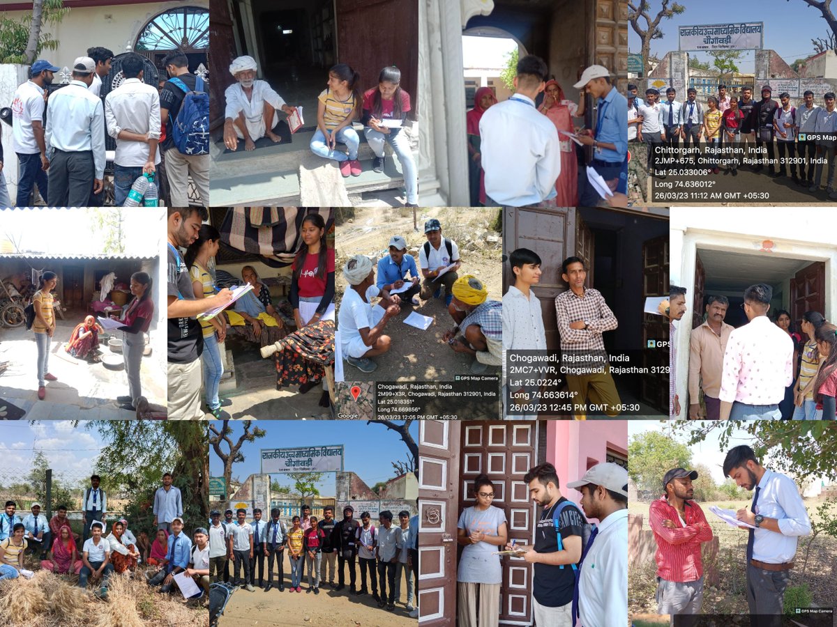 niceshiv's tweet photo. NSS UNIT,MEWAR UNIVERSITY CHITTORGARH CONDUCTED SURVEY OF CHOGAWADI VILLAGE FOR NEET
 DOOR-TO-DOOR SURVEY WAS DONE BY VISITING THE “CHOGAWADI” VILLAGE. TODAY’S SURVEY WAS HEADED BY SHIVANI DHAKAD AND NISHA CHAUDHARY. https://t.co/432mrLgqlZ